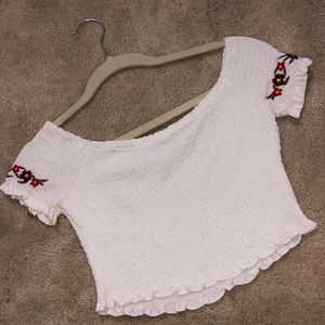 Off the shoulder cropped top